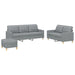 3-delige Loungeset met kussens stof lichtgrijs