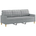 3-delige Loungeset met kussens stof lichtgrijs