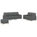 3-delige Loungeset met kussens stof donkergrijs