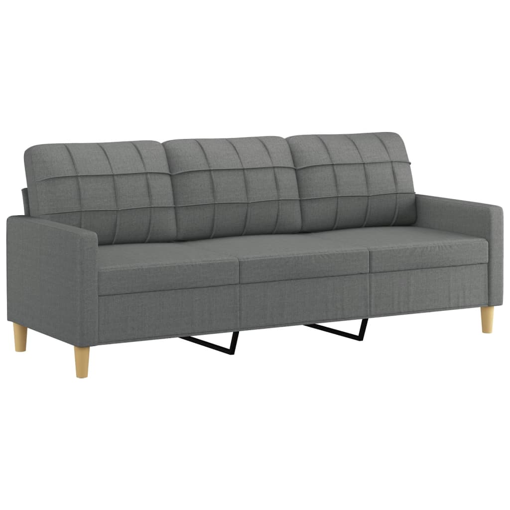 3-delige Loungeset met kussens stof donkergrijs