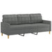 3-delige Loungeset met kussens stof donkergrijs