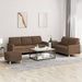 4-delige Loungeset met kussens stof bruin