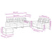 3-delige Loungeset met kussens stof taupe