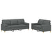 2-delige Loungeset met kussens stof donkergrijs