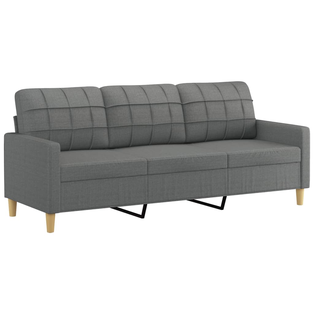 2-delige Loungeset met kussens stof donkergrijs