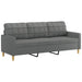2-delige Loungeset met kussens stof donkergrijs