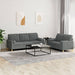 2-delige Loungeset met kussens stof donkergrijs