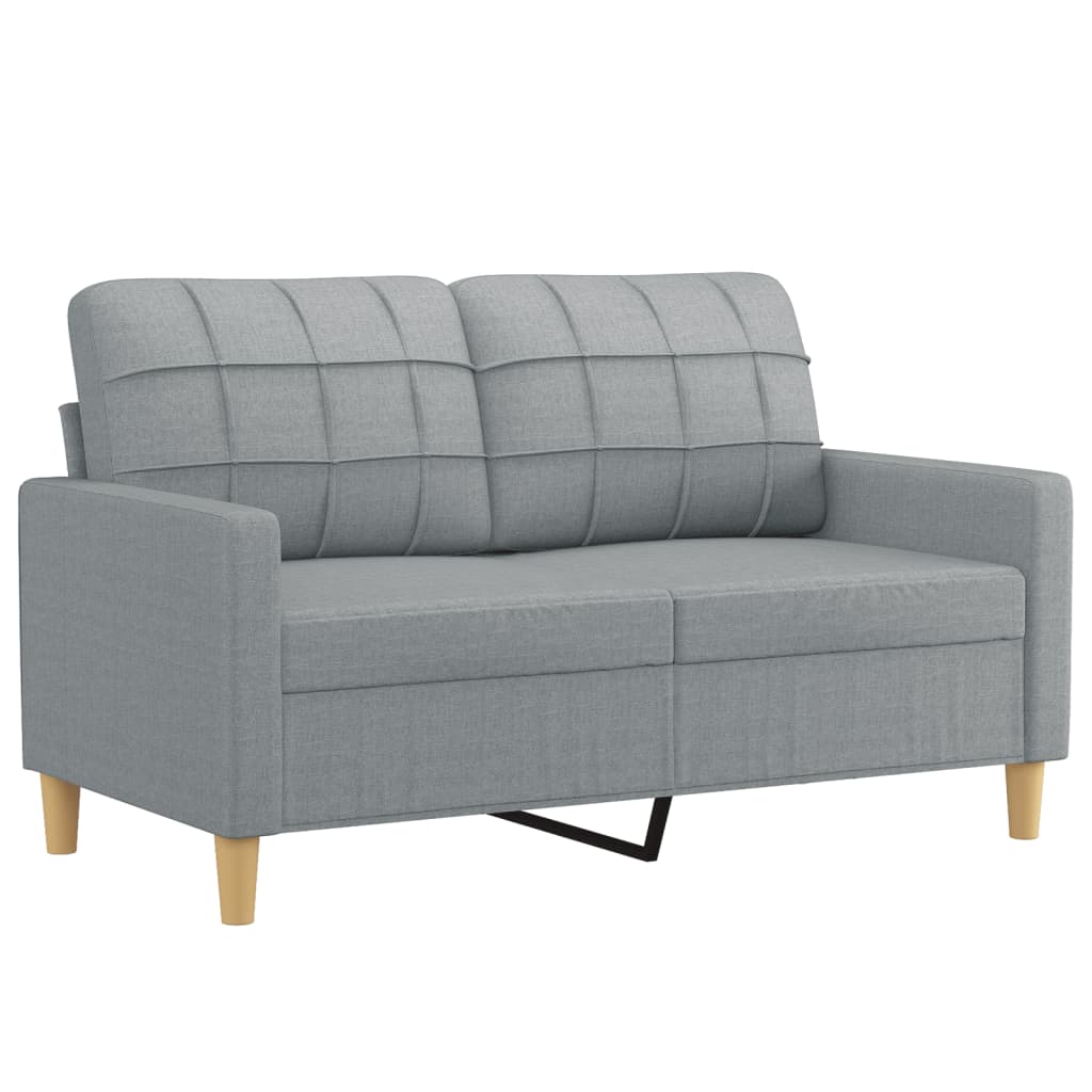 3-delige Loungeset met kussens stof lichtgrijs