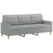 3-delige Loungeset met kussens stof lichtgrijs