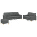 3-delige Loungeset met kussens stof donkergrijs