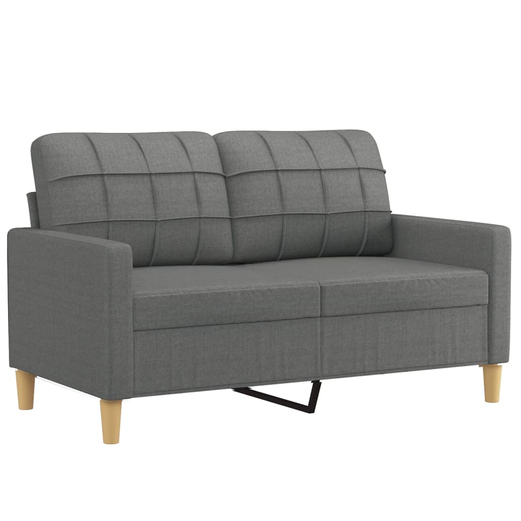 3-delige Loungeset met kussens stof donkergrijs