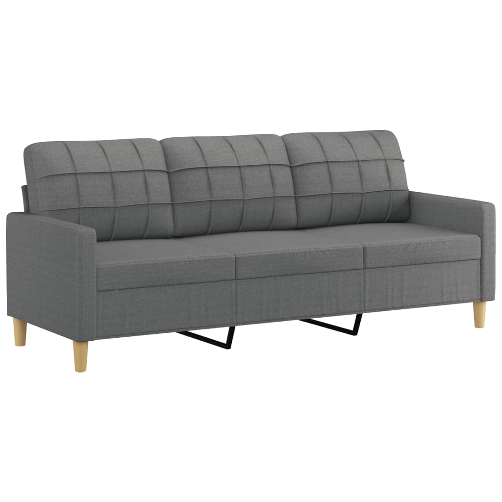3-delige Loungeset met kussens stof donkergrijs