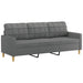 3-delige Loungeset met kussens stof donkergrijs