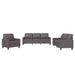 3-delige Loungeset met kussens kunstleer grijs