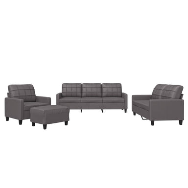 4-delige Loungeset met kussens kunstleer bruin