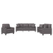 3-delige Loungeset met kussens kunstleer grijs