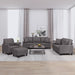 4-delige Loungeset met kussens kunstleer grijs