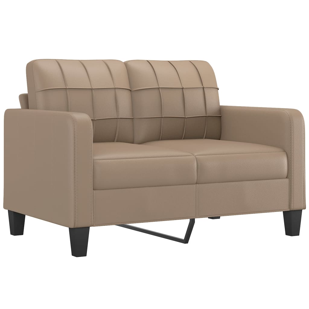 4-delige Loungeset met kussens kunstleer cappuccinokleurig