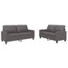 2-delige Loungeset met kussens kunstleer grijs