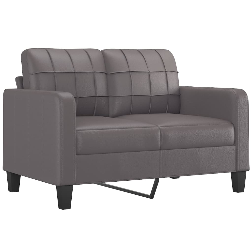 2-delige Loungeset met kussens kunstleer grijs