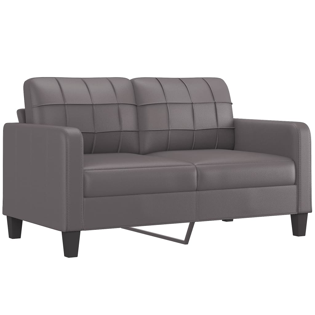 2-delige Loungeset met kussens kunstleer grijs