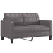 2-delige Loungeset met kussens kunstleer grijs