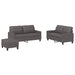 3-delige Loungeset met kussens kunstleer grijs