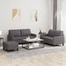 3-delige Loungeset met kussens kunstleer grijs