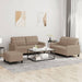 3-delige Loungeset met kussens kunstleer cappuccino
