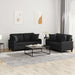 2-delige Loungeset met kussens kunstleer zwart