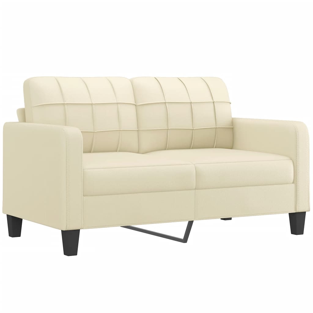 2-delige Loungeset met kussens kunstleer crèmekleurig