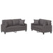 2-delige Loungeset met kussens kunstleer grijs