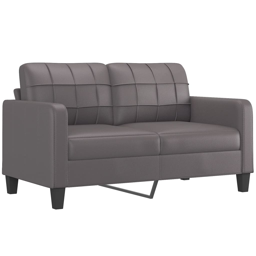 2-delige Loungeset met kussens kunstleer grijs