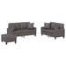 3-delige Loungeset met kussens kunstleer grijs