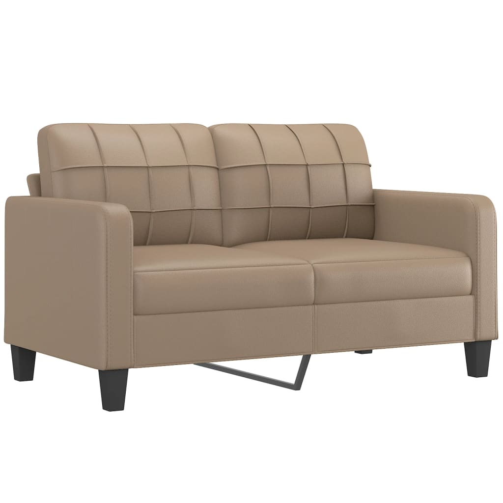 3-delige Loungeset met kussens kunstleer cappuccinokleurig
