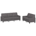 2-delige Loungeset met kussens kunstleer grijs