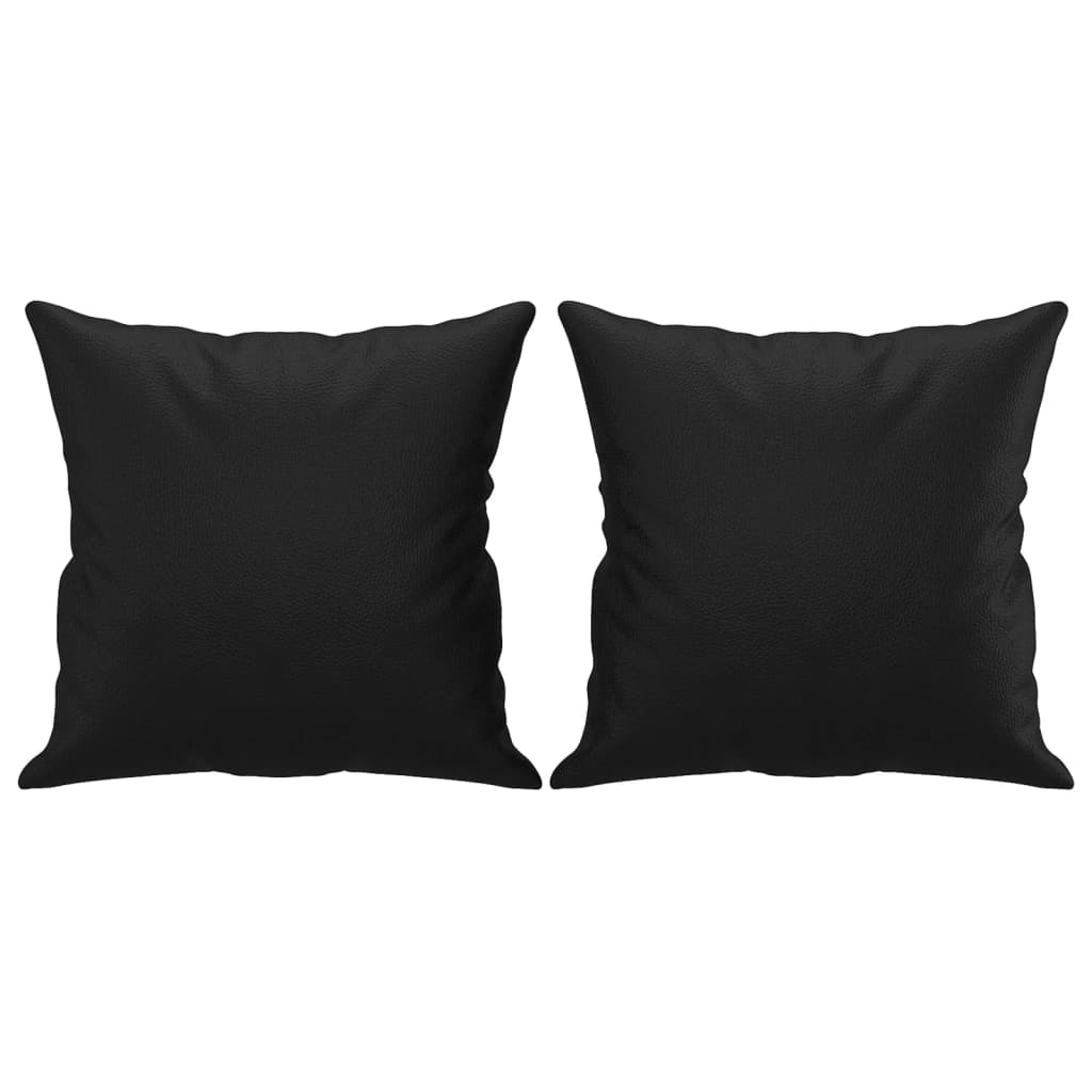 2-delige Loungeset met kussens kunstleer zwart