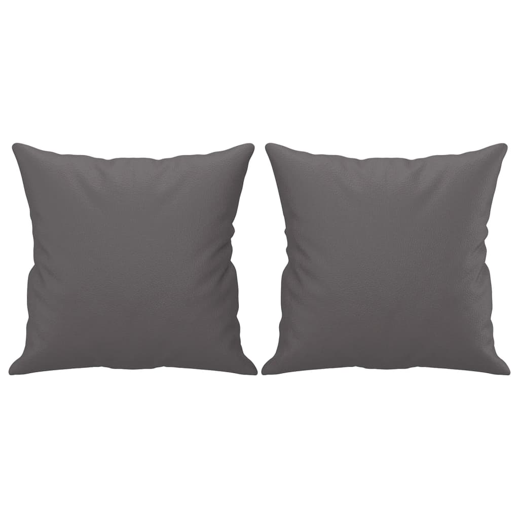 2-delige Loungeset met kussens kunstleer grijs