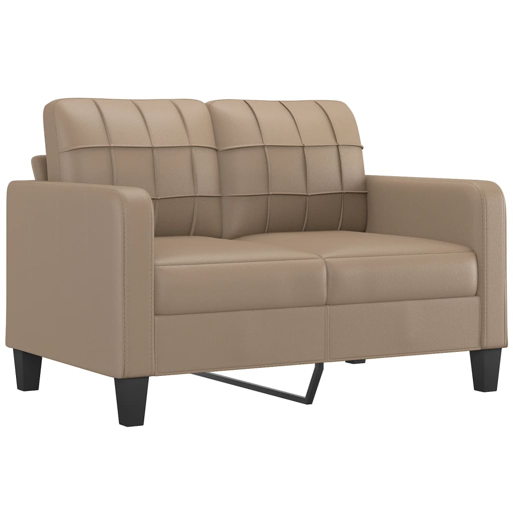 2-delige Loungeset met kussens kunstleer cappuccinokleurig