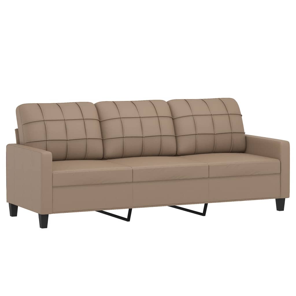 2-delige Loungeset met kussens kunstleer cappuccinokleurig