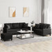 3-delige Loungeset met kussens kunstleer zwart