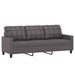 3-delige Loungeset met kussens kunstleer grijs