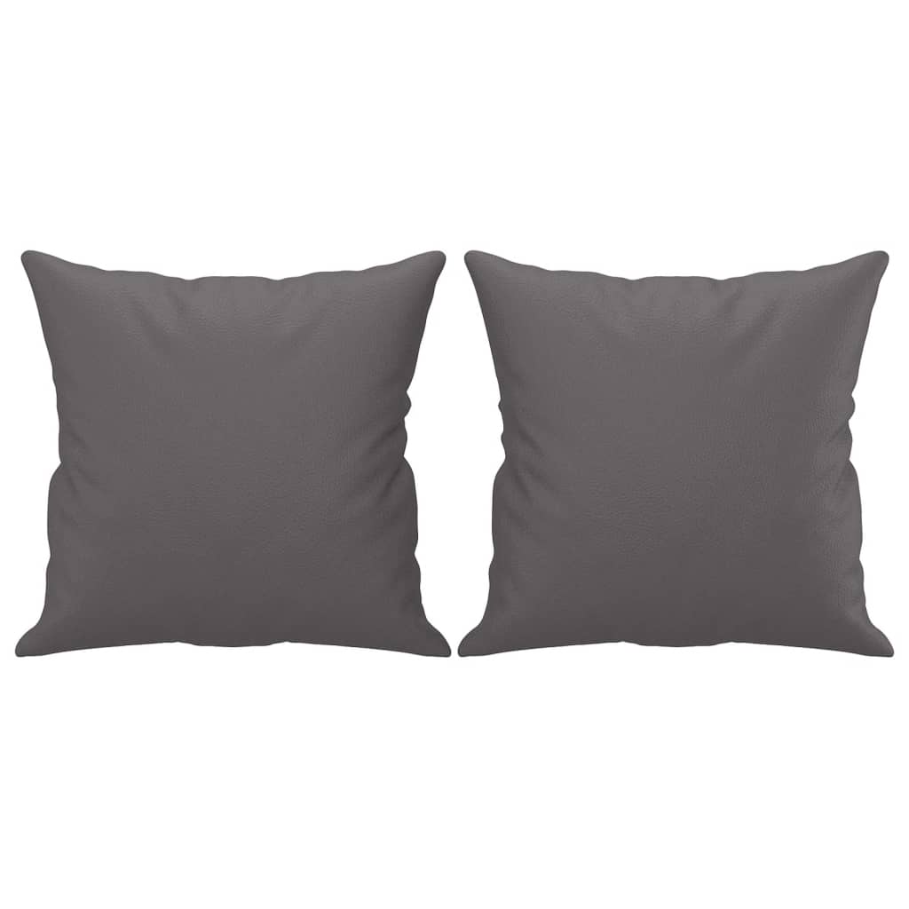 3-delige Loungeset met kussens kunstleer grijs