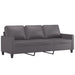 3-delige Loungeset met kussens kunstleer grijs