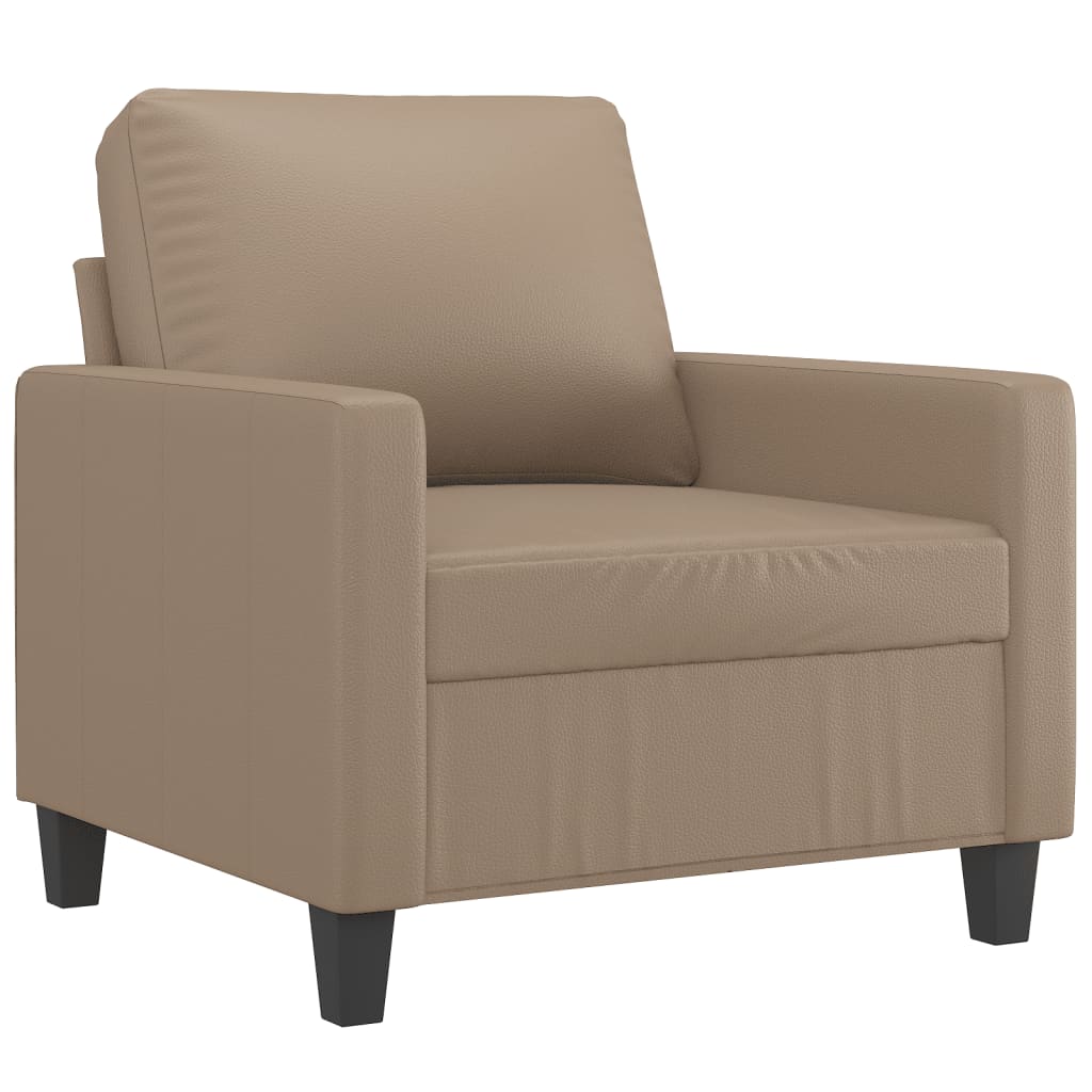 3-delige Loungeset met kussens kunstleer cappuccino