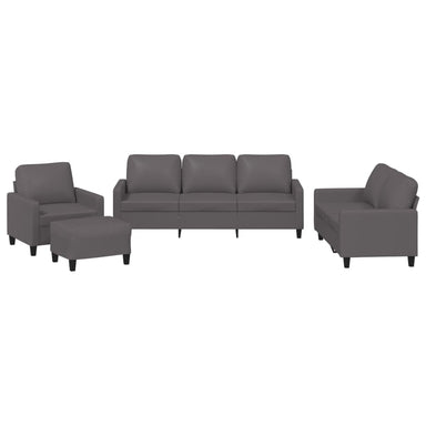 4-delige Loungeset met kussens kunstleer bruin