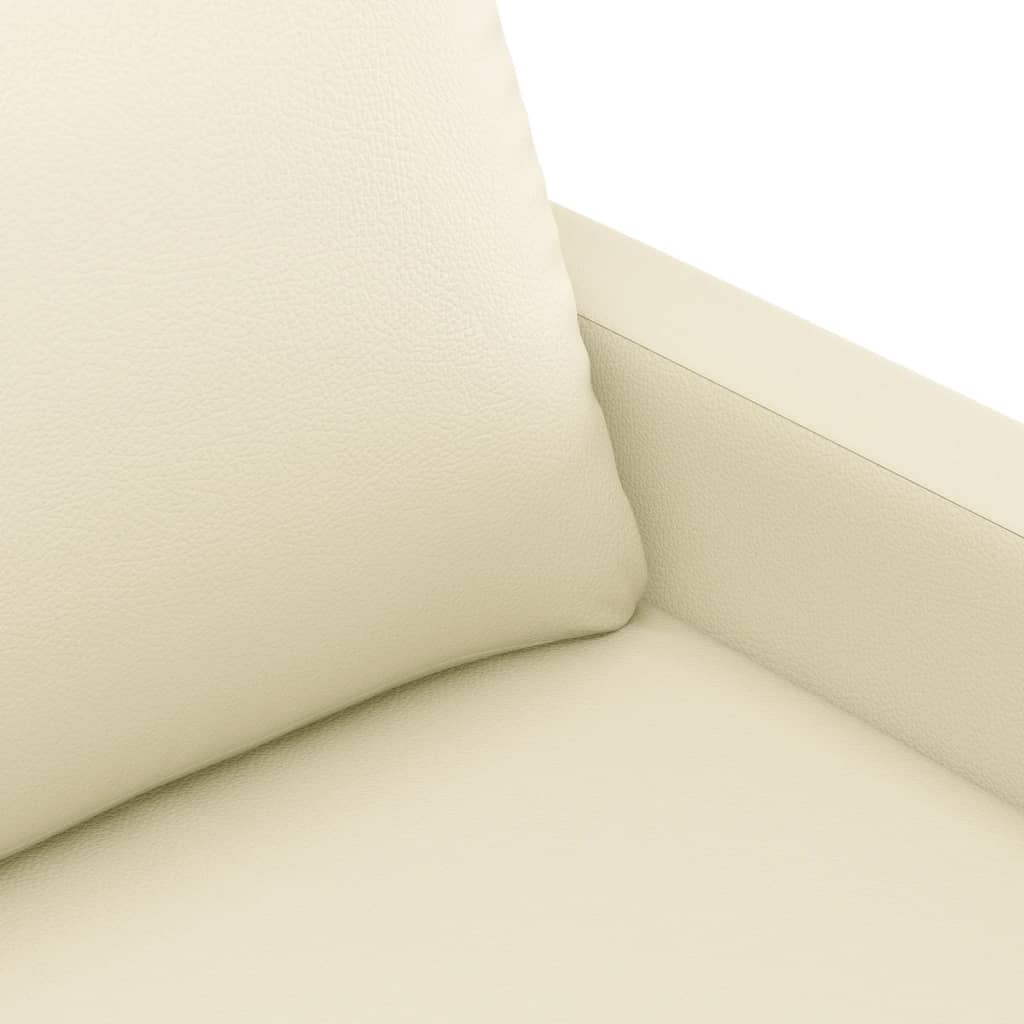 2-delige Loungeset met kussens kunstleer crème