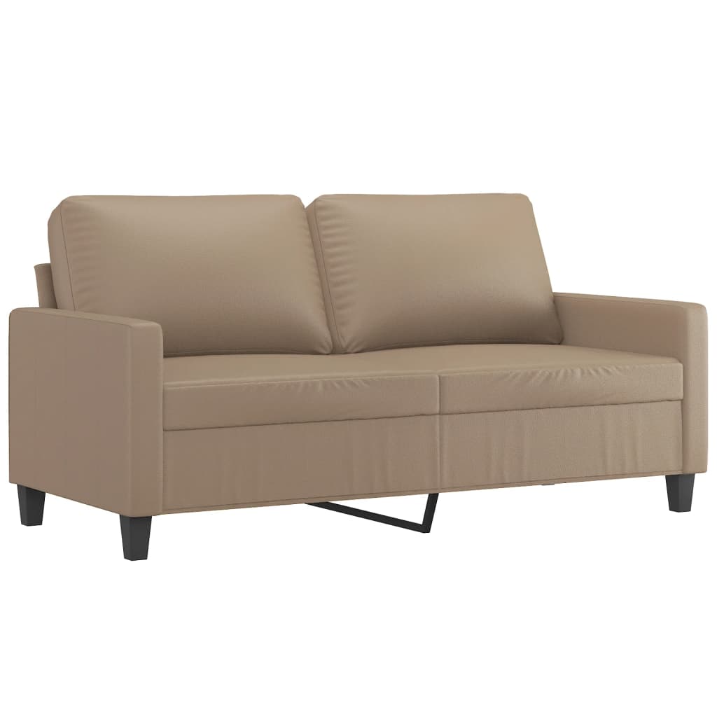 2-delige Loungeset met kussens kunstleer cappuccino