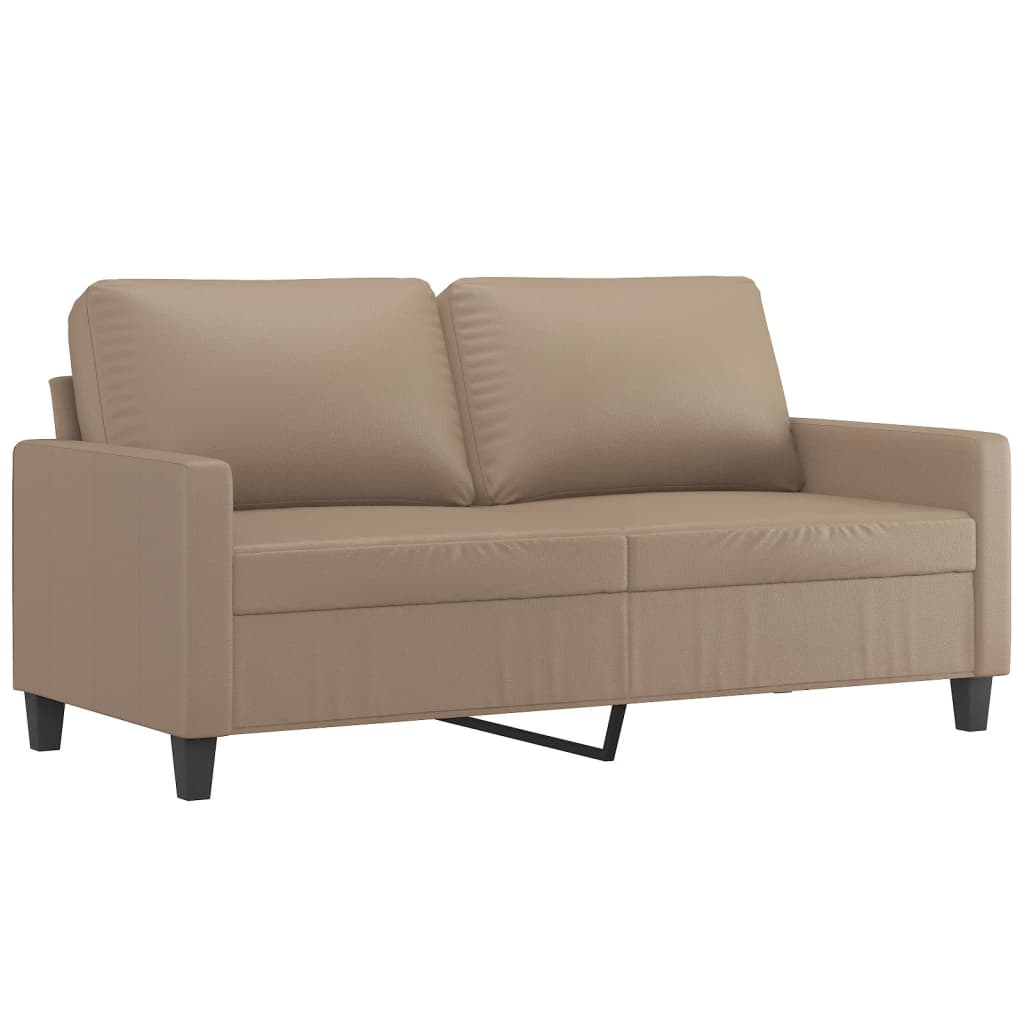 3-delige Loungeset met kussens kunstleer cappuccino