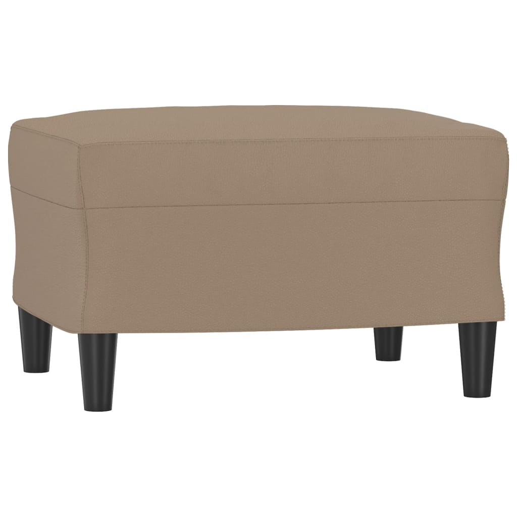 3-delige Loungeset met kussens kunstleer cappuccino